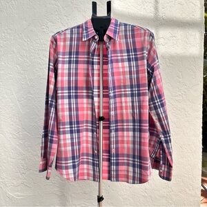 J. Crew Pink and Blue Plaid Men's Shirt